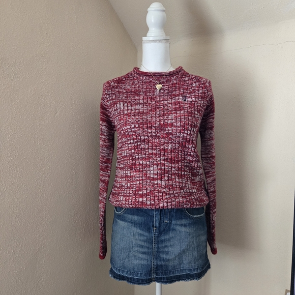 Mudd Red Marled Cowl Knit Sweater - Picture 5 of 6